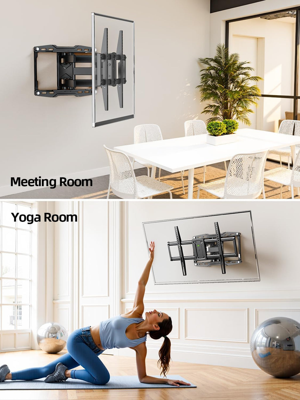 USX Mount Full Motion TV Wall Mount - Swivel & Tilt for 42-86 Inch TVs | Dual Articulating Arms, VESA 600x400mm, Max 132lbs