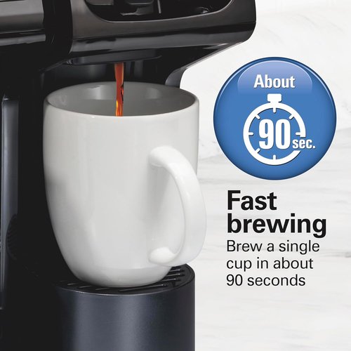 Hamilton Beach FlexBrew Coffee Maker - 2-Way Brewing with K-Cup Pods or Grounds, Black | Single Serve & 12-Cup Pot