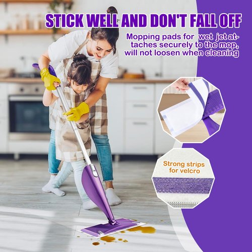30 Pack Mopping Pad Refills Compatible with Swiffer Wet Jet Spray Mop - Wet Jet Refills for Multi Surface Hardwood Floor Cleaning, 4 Layers Thickened & Durable | Super Absorbent