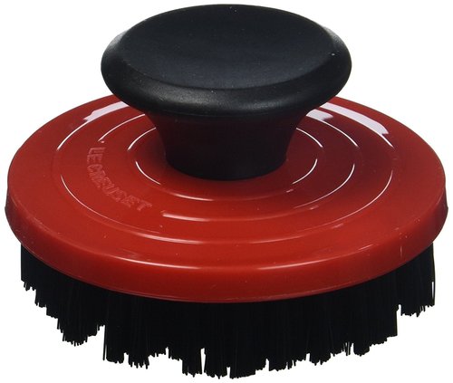 Le Creuset 2-Piece Cleaning Set, Nylon Brush Kitchen Product, 3.25", Cerise with Enameled Cast Iron 8.45 fl. oz. Cookware Cleaner