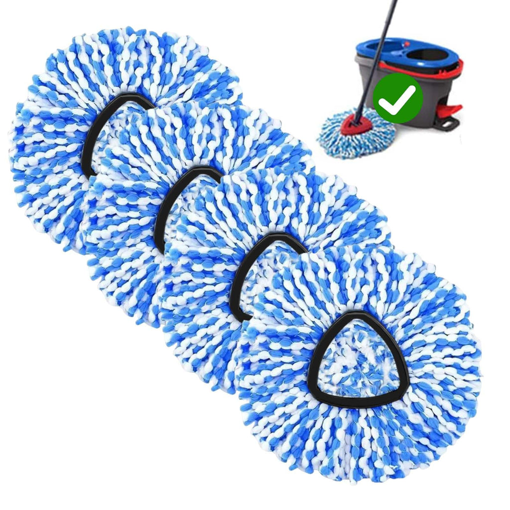 4-Pack Spin Mop Replacement Head for O-Ceda RinseClean Spin Mop Refill 2-Tank System Microfiber Deep Cleaning Machine Washable and Easy-to-Replace