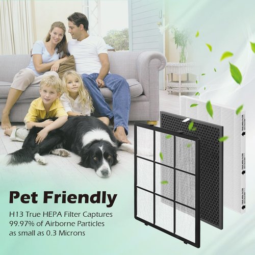 SAKEGDY 116130 Replacement Filter H fit for Winix 5500-2 Air Cleaner Purifier and Winix AM80, Package Contain 1 Washable Pre-Filter+1 Premium Filter+1 Activated Carbon Filter Combo Pack