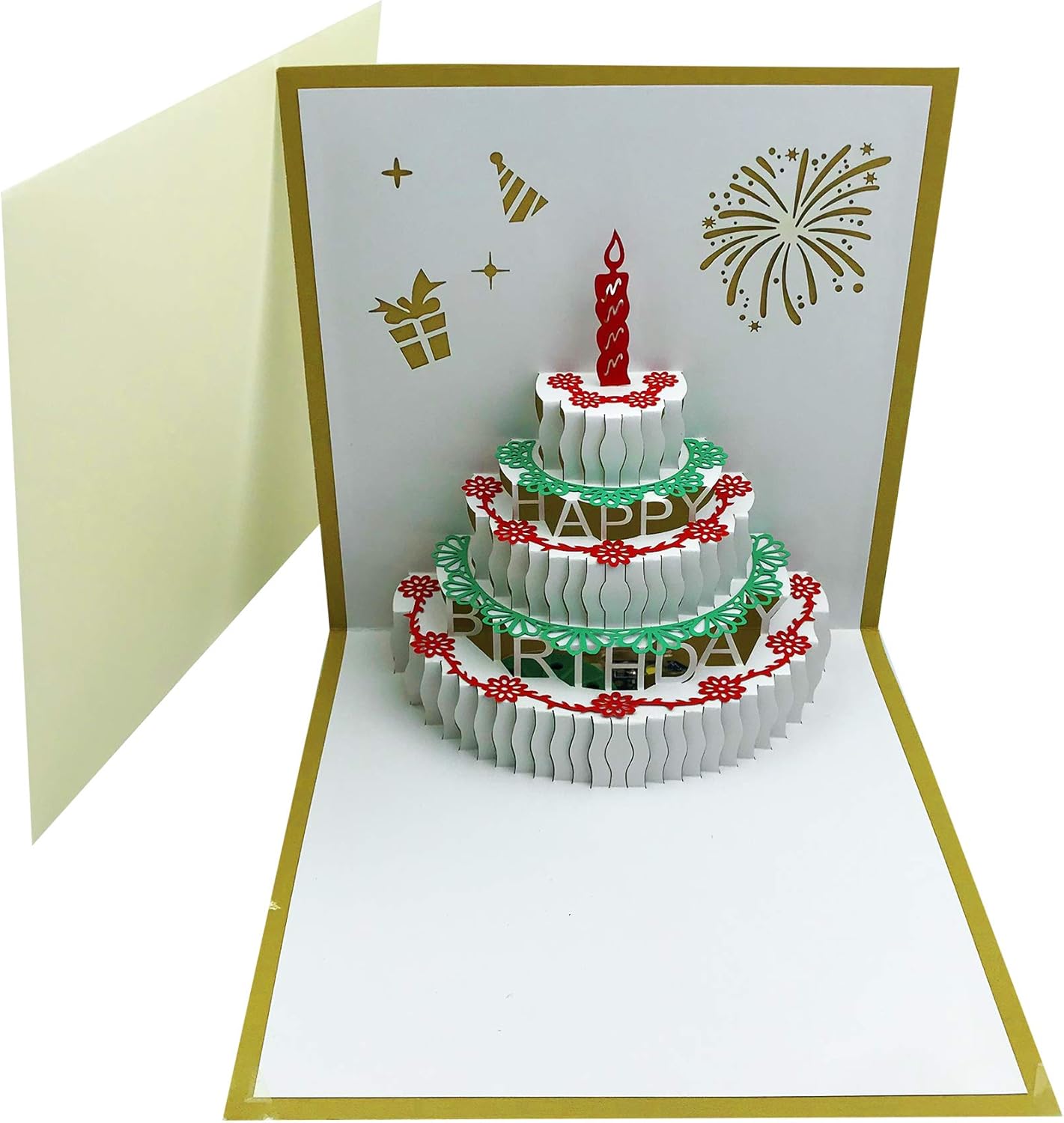 Skiennix 3D Pop-Up Birthday Card - LED Light & Music - Perfect for Mom, Wife, Sister | 1 Pack