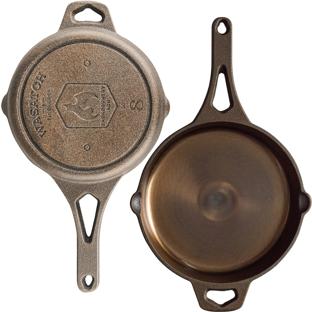 Backcountry Iron 8 Inch Smooth Wasatch Pre-Seasoned Round Cast Iron Skillet