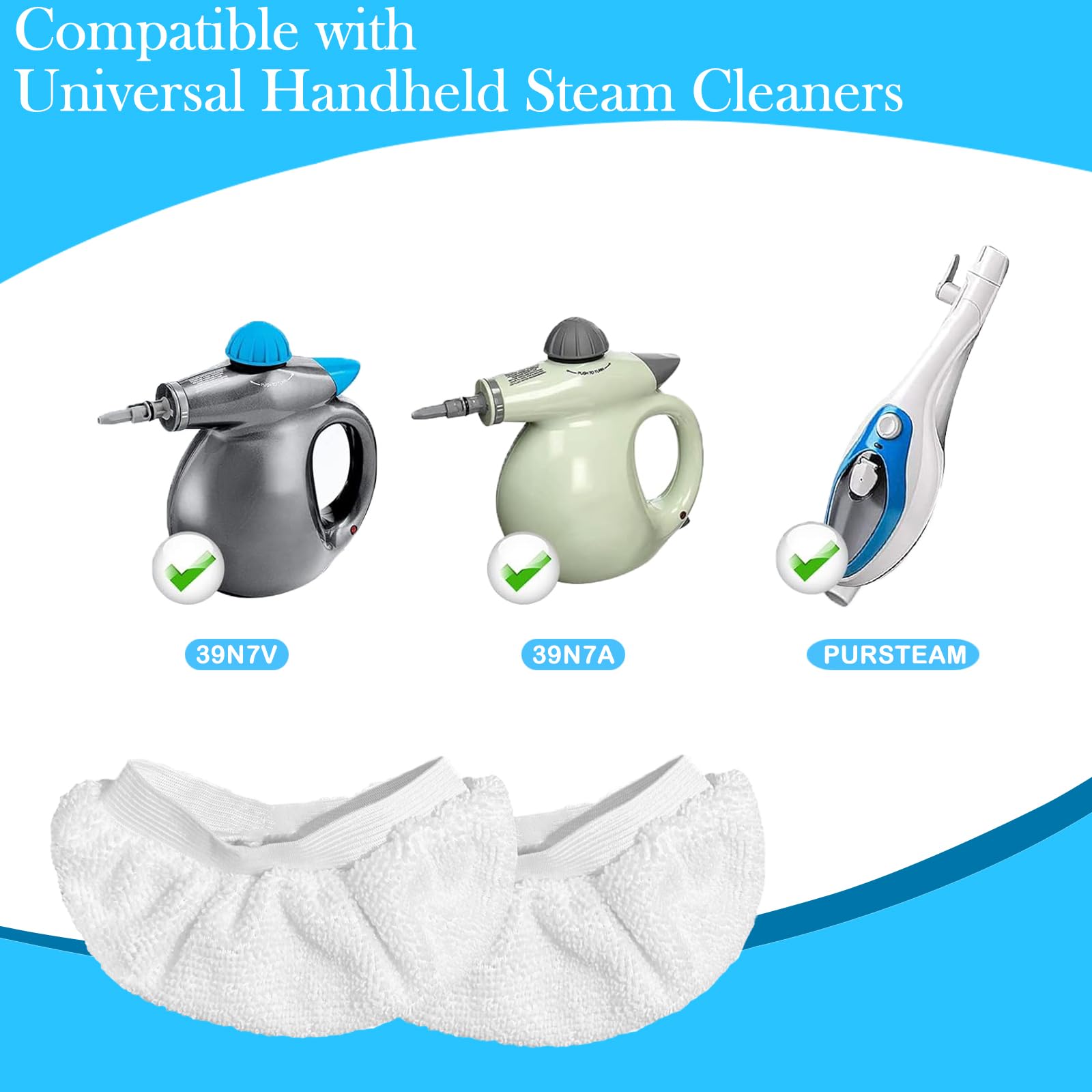 Yicotira 8 Pack Steam Cleaner Accessories for Most Handheld Steam Cleaner - Microfiber Cloths Cover Compatible with Bissell Steam Shot, Dupray, PurSteam, Comforday Steam Cleaner