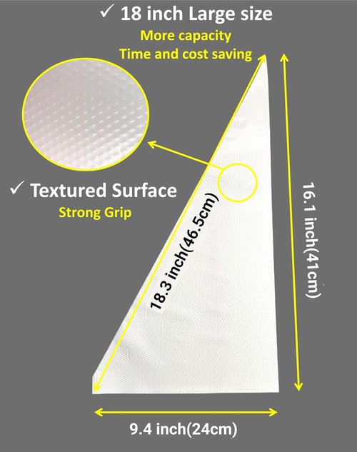 Large Disposable Piping Bags - 18 Inch Thick Plastic Anti-Burst Icing Bags | 100 Pack for Cake Decorating