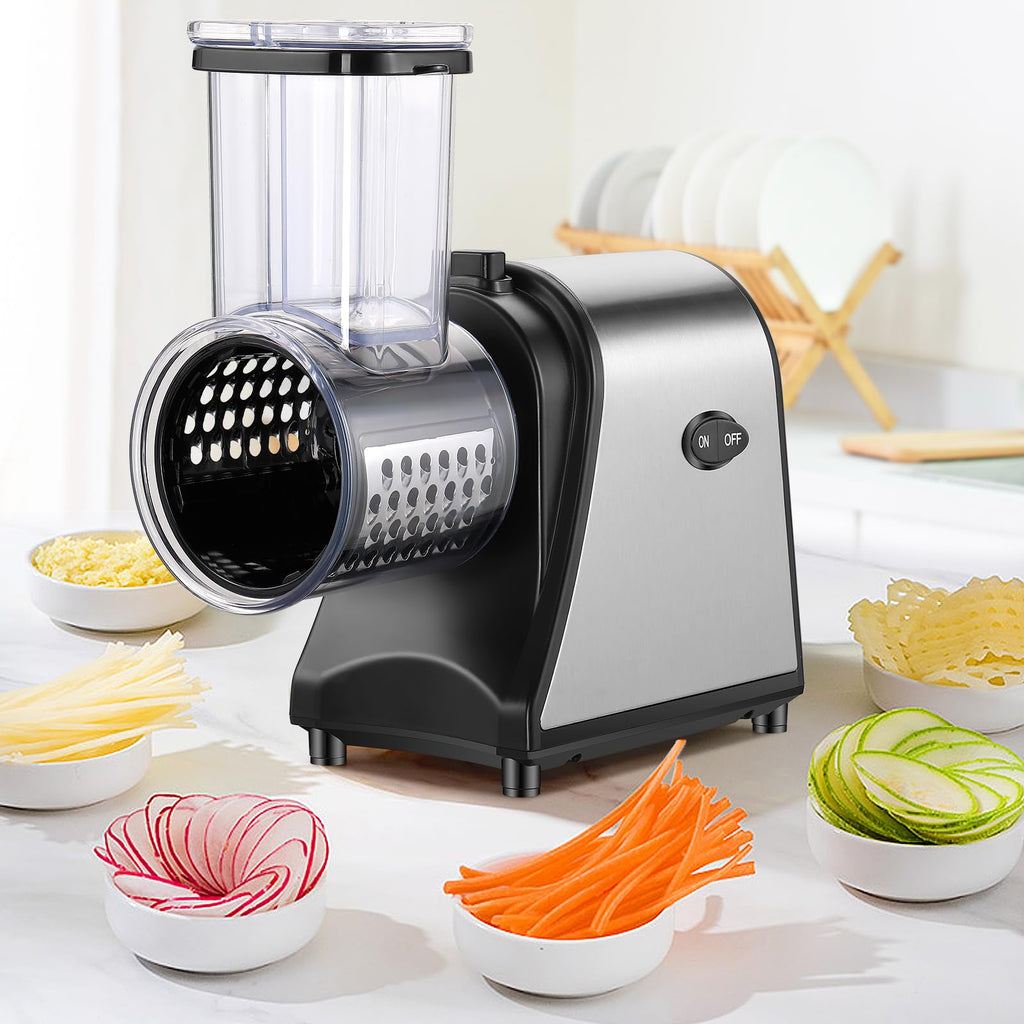 Nictemaw Electric Cheese Grater 250W, Cheese Shredder, Professional Electric Slicer Shredder for Potatoes, Carrots, Veggies, Upgraded