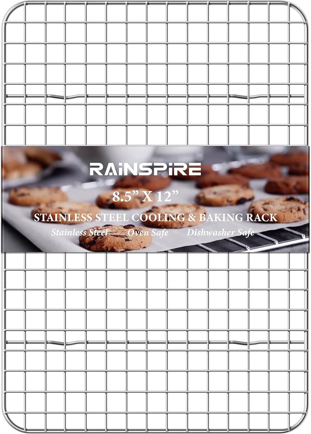 Rainspire Cooling Rack - Heavy Duty Stainless Steel Baking Rack | Oven Safe, Fits Quarter Sheet Pan (8.5" x 12")