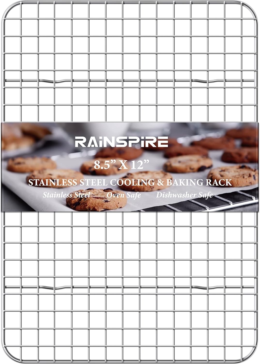 Rainspire Cooling Rack - Heavy Duty Stainless Steel Baking Rack | Oven Safe, Fits Quarter Sheet Pan (8.5" x 12")