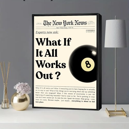 **What If It All Works Out | Inspirational Canvas Wall Art - Positive Affirmations for Home Decor | 16" x 24" Stretched Frame**