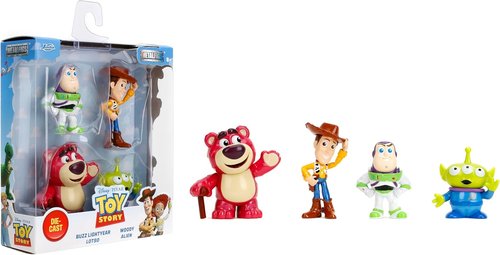 Jada Toy Story Metalfigs 4-Pack - Buzz Lightyear, Woody, Alien & Lotso | 2.5” Diecast Collectible Gift Set for Ages 8+