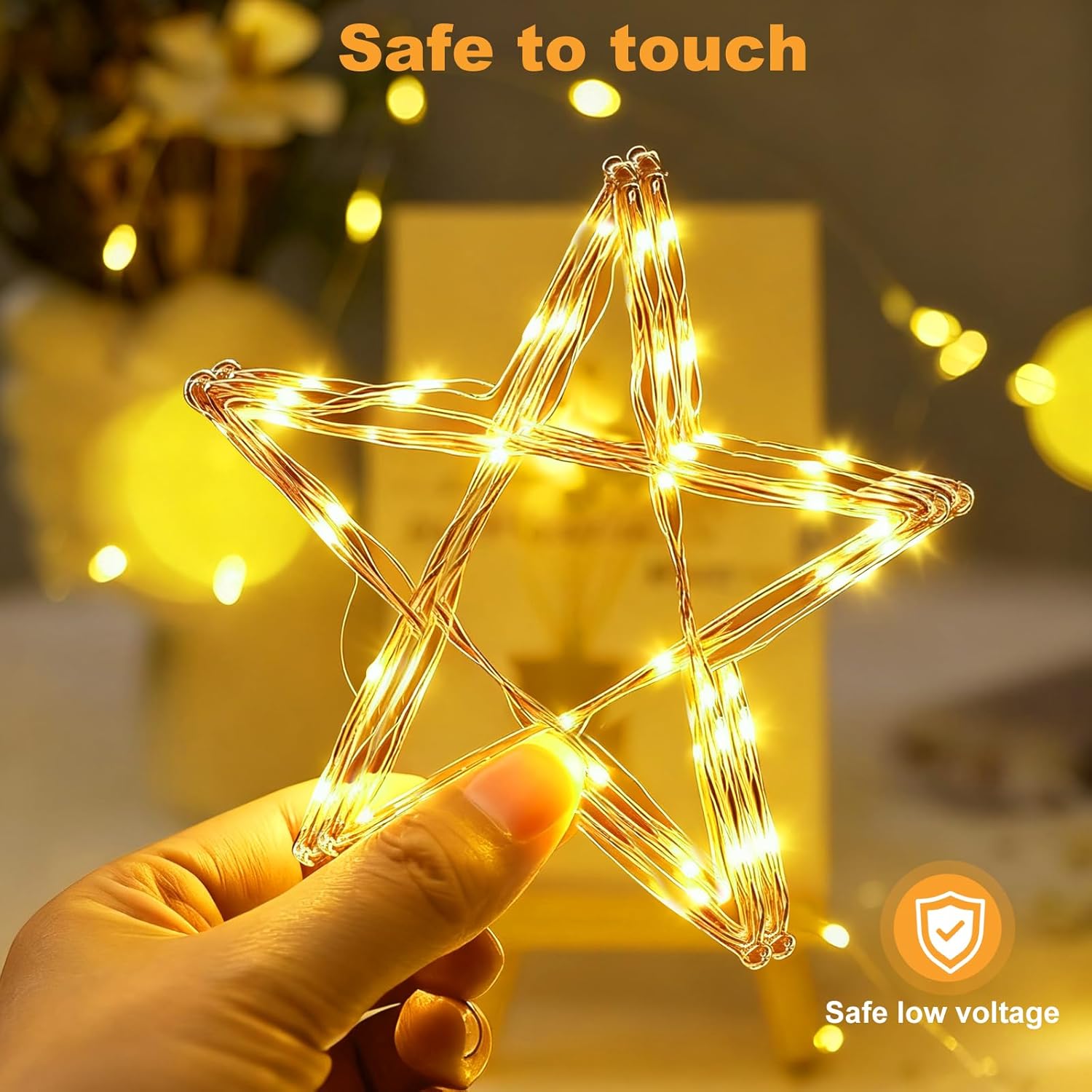 Skiennix Fairy Lights - 32FT Rechargeable Battery Operated Mini LED String Lights | Waterproof Warm White for Bedroom & Party Decor