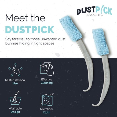 Reusable Feather Duster & Crevice Cleaning Brush | Versatile Cleaning Tools for Blinds, Window Tracks, Shutters, Baseboards, Kitchen Gaps | Microfiber Window & Space Cleaner (Pack of 2)