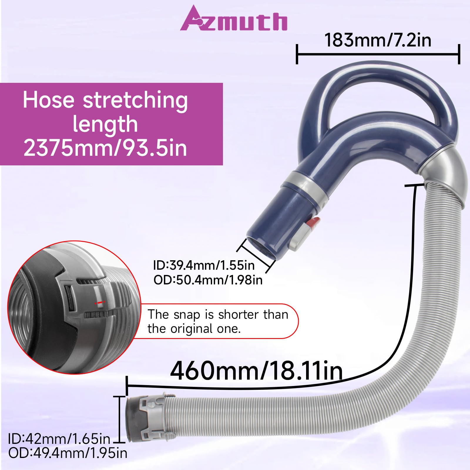 For Shark Vacuum Hose Replacement Shark Navigator Lift Away Vacuum Hose NV360 NV350 NV351 NV352 NV355 NV356 NV357 NV358 NV370 UV541 NV390 NV391 NV392 CU520 Replacement Part 207FFJ360 113FFJ, Blue