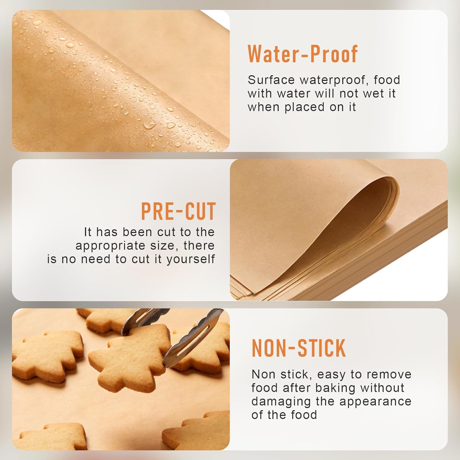 Regine Switzerland Parchment Paper Sheets - 500 Pcs Heavy Duty Pre-Cut 12x16 Inch Non-Stick Baking Paper for Oven & Air Fryer