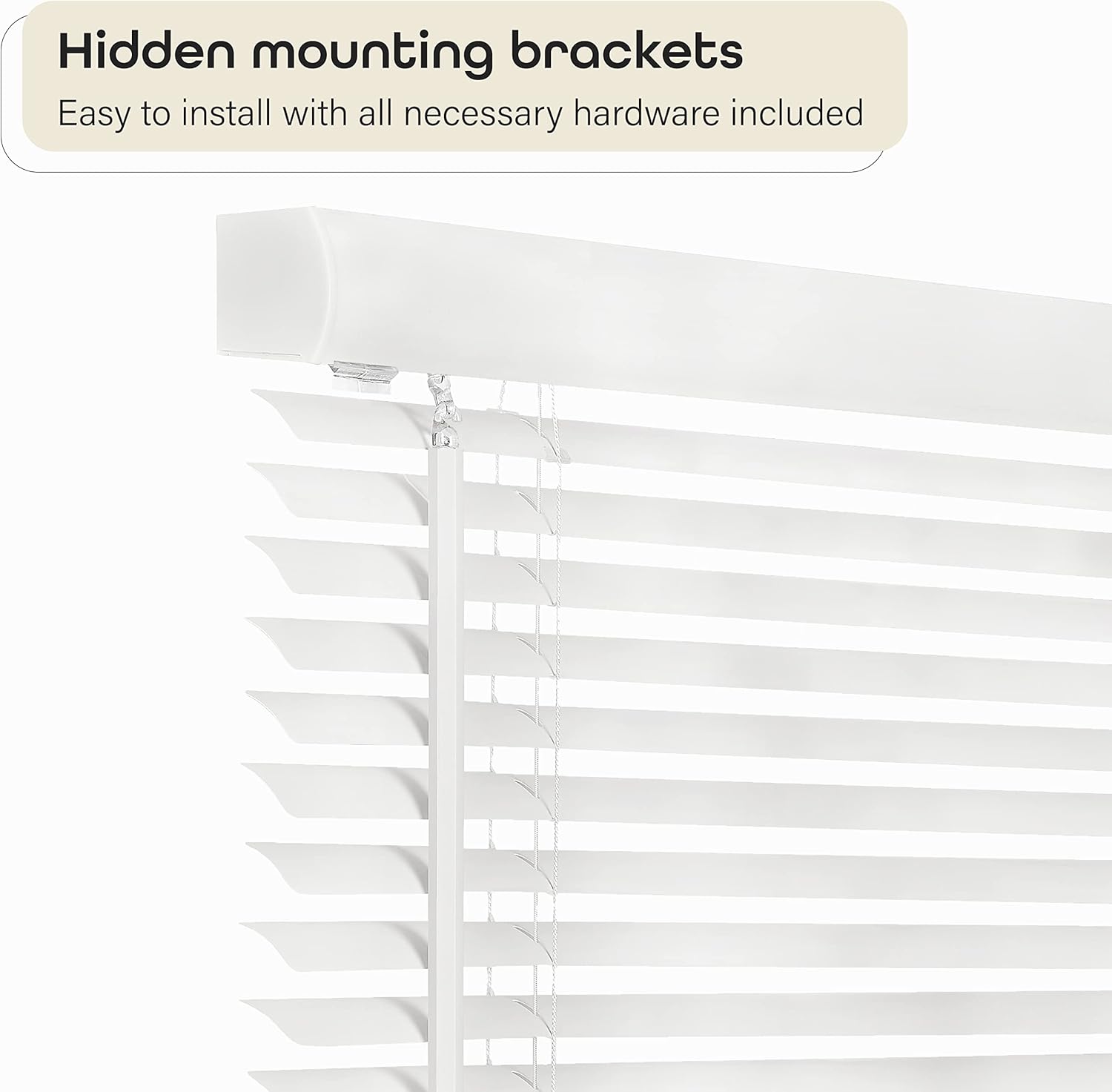 Achim Home Decor Cordless Mini Blinds - Light Filtering, 31" W x 48" L, 1" Slat - Pearl White