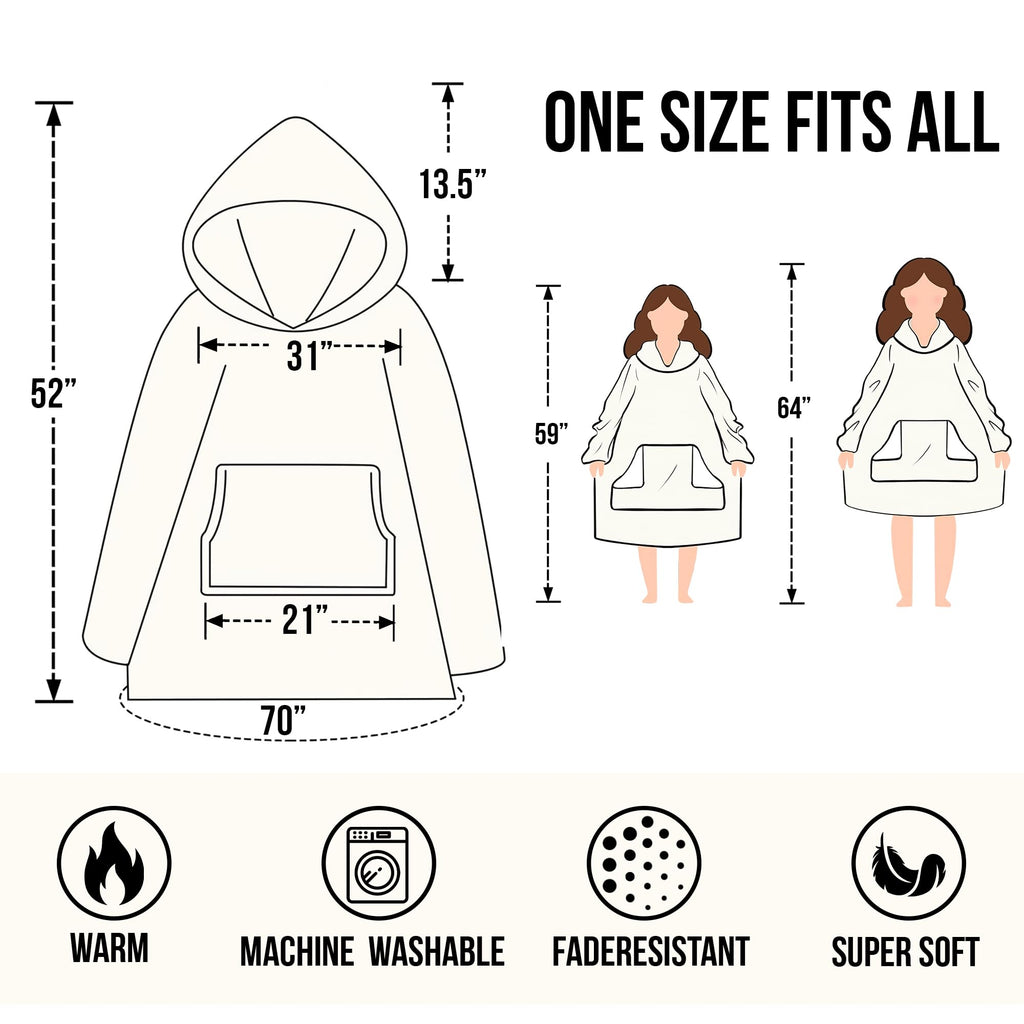 Warmstorey Mama Bear Hoodie Blanket, Mama Bear Gifts For Mom, Pink Blanket Hoodie Gift From Husband - Mothers Day Gift From Daughter Son - Wife Birthday Gifts, Gifts For Wife Women