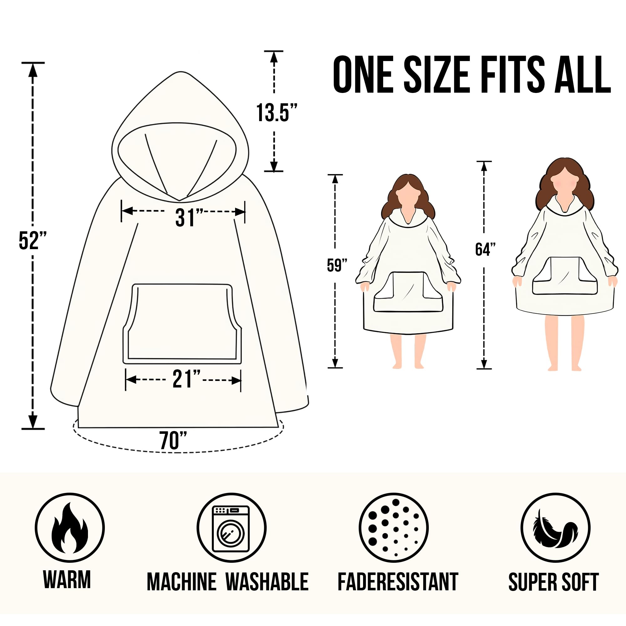 Warmstorey Mama Bear Hoodie Blanket, Mama Bear Gifts For Mom, Pink Blanket Hoodie Gift From Husband - Mothers Day Gift From Daughter Son - Wife Birthday Gifts, Gifts For Wife Women
