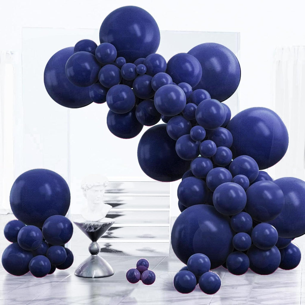 PartyWoo Navy Blue Balloon Arch Kit - 100 Pcs in Various Sizes for Graduation, Wedding, or Birthday Decor