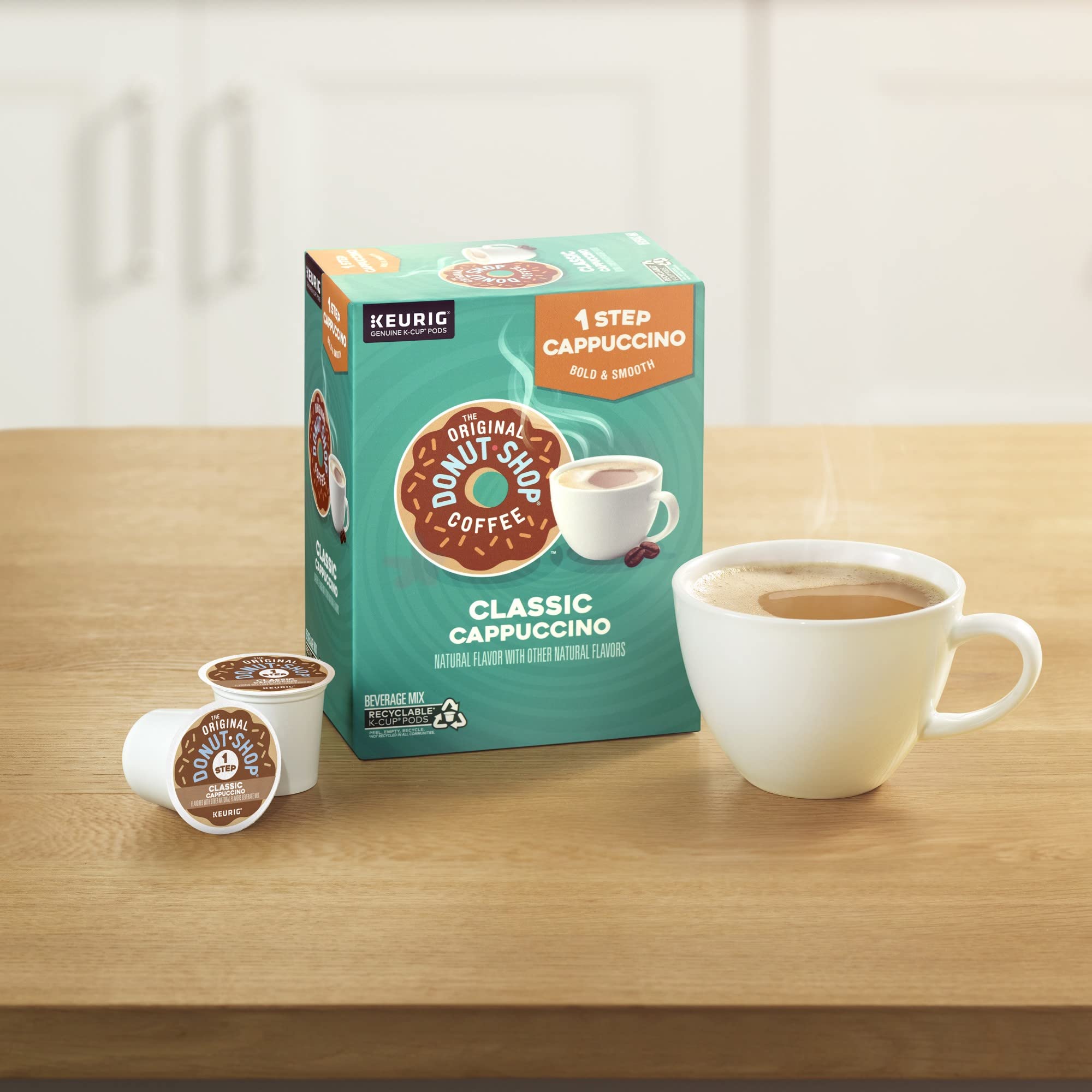 The Original Donut Shop One-Step Classic Cappuccino, Keurig Single-Serve K-Cup Pods, 20 Count (Pack of 1)