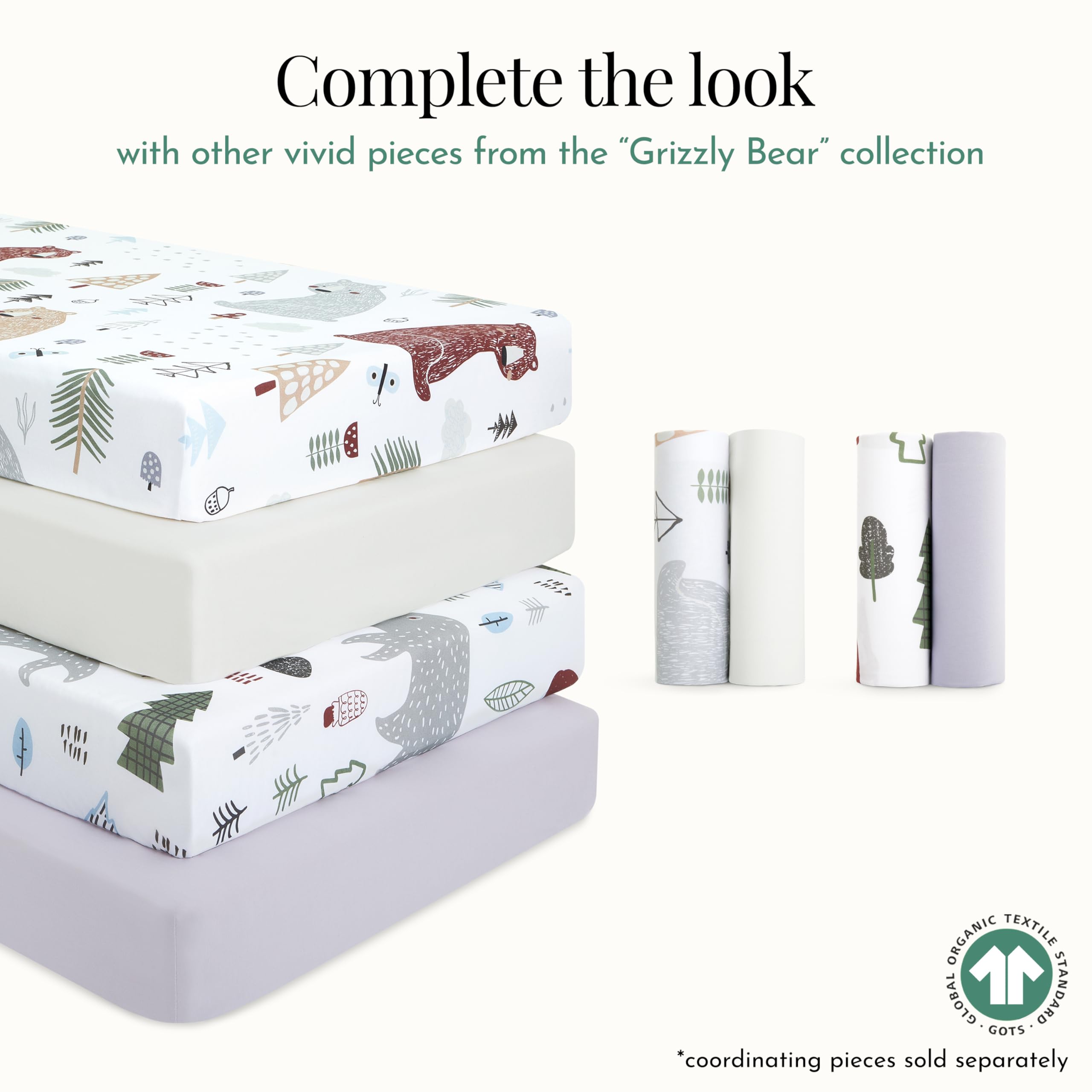 Evolur Grizzly Bear 3 Piece Toddler Bedding Set, Super Soft and Breathable Toddler Bedding, Machine Washable, Includes Fitted Sheet, Comforter and Pillow Case