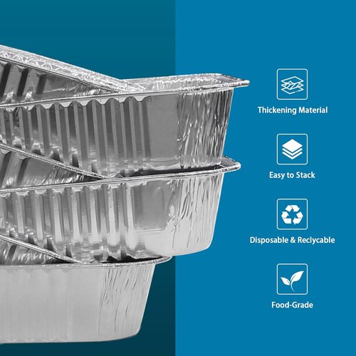 Aluminum Foil Pans 8x8 - 20 Pack with Clear Lids | Square Cake & Food Containers for Baking & Roasting