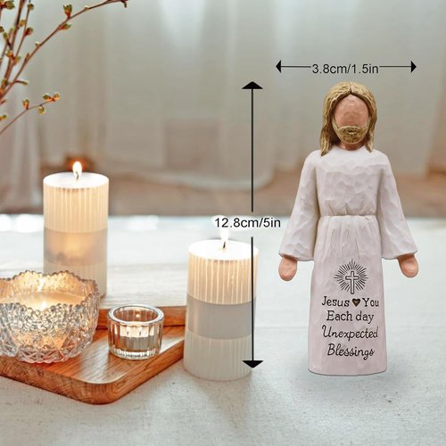 Jesus Figurine - Hand-Painted Sculpture for Christians | Perfect Gift for Catholic Women