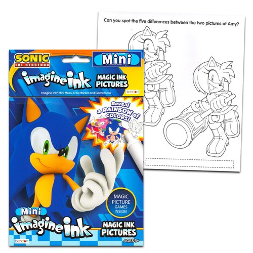 Sonic the Hedgehog Mess Free Coloring Book Set - Party Favor Supplies Bundle with 12 No-Mess Magic Imagine Ink Activity Books for Kids