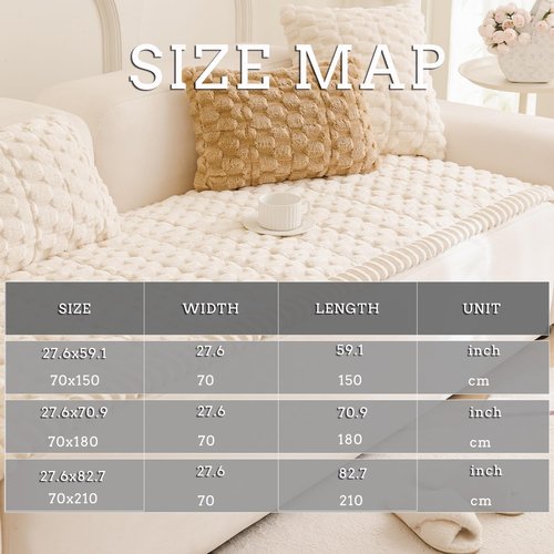 Tiwwie Couch Cover for Dogs Fuzzy Sofa Covers for Pet, Geometric Jacquard Coral Pet-Friendly Washable Non-Slip Sofas Slipcover Cushion Protector Pets Mat Dog Bed Mats