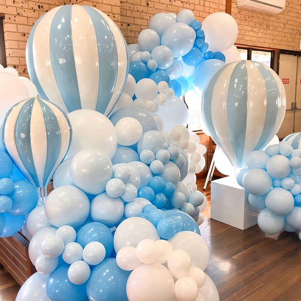 PartyWoo Light Blue Balloons - 50 Pcs 12 Inch Pastel Latex Helium Balloons for Baby Showers & Parties