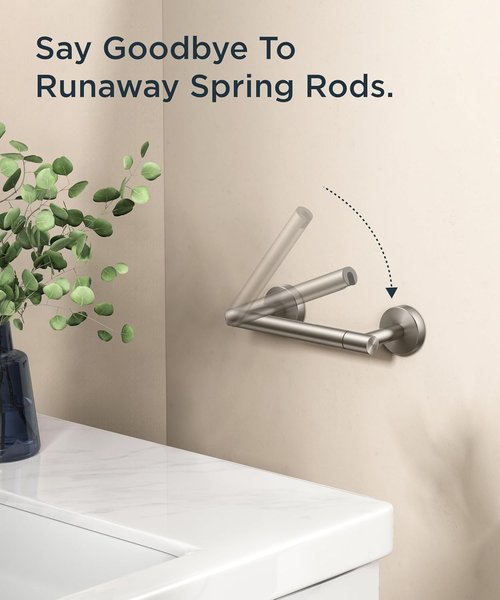 FORIOUS Toilet Paper Holder - Rustproof Stainless Steel Double Post Pivoting Design | Brushed Nickel Finish