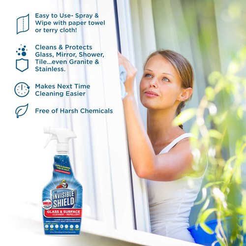Invisible Shield Glass & Surface Cleaner and Repellent 32 fl. oz. Cleans and Protects against future dirt on multi surfaces by UNELKO- Clean-X (2)