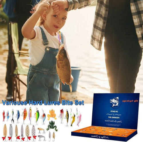 Fishing Advent Calendar 2025 | 24 Days of Premium Fishing Lures - Perfect Xmas Gift for Fishing Enthusiasts