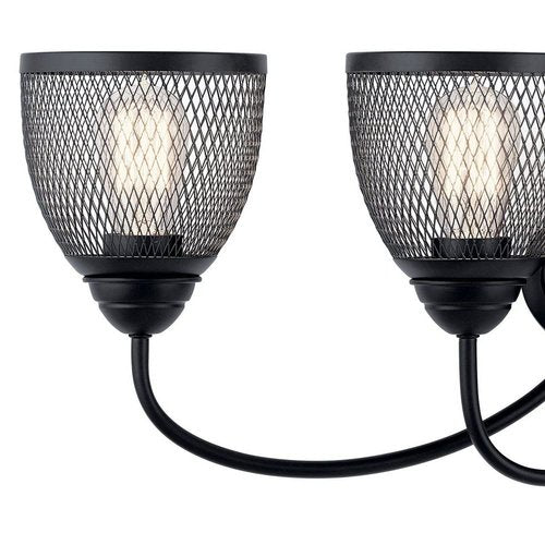 KICHLER Voclain 32" 4 Light Vanity Light with Mesh Shade in Black