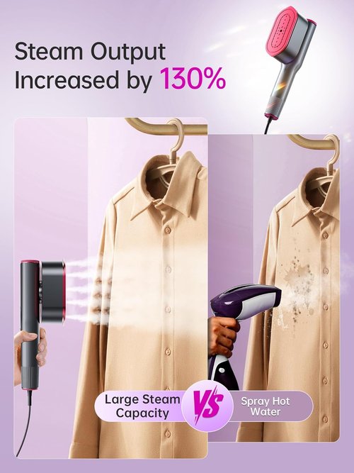 DRFLASH 2-in-1 Garment Steamer & Iron - Fast 15s Heat-Up, Portable Travel Size, 1200W with Large Ceramic Panel