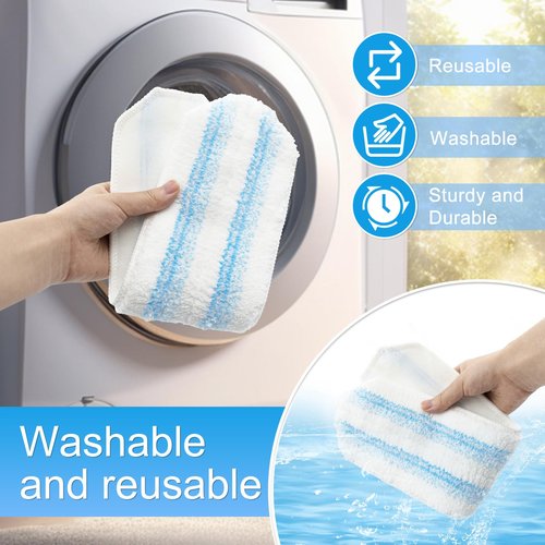 6 Pack Microfiber Replacement Mop Pads for O-Cedar H2prO Flat Mop System, Washable and Reusable Mop Pad Refills for O Cedar H2pro Flat Mop, Flat Mop Replace Heads for Wet Dry Floor Deep Clean