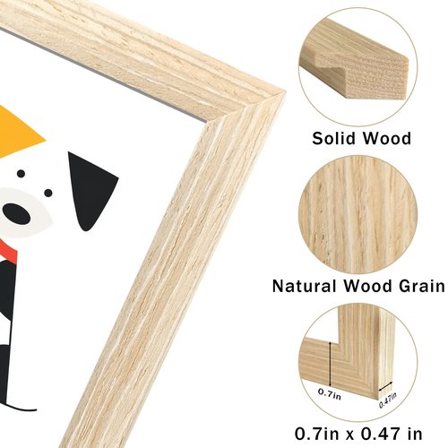 LUCKYLIFE 12x16 Picture Frame Natural Solid Wooden Photo Frames Diamond Art Painting for Wall, Display 8.5x11 with Mat or 12x16 Without Mat, 1 Pack
