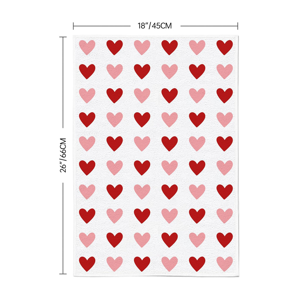 TAJWE Valentines Day Kitchen Towels 18x26 Inch Set of 2 Red Pink Heart Love Valentine Dish Cloths Farmhouse Wedding Anniversary Hand Towels for Kitchen Decoration