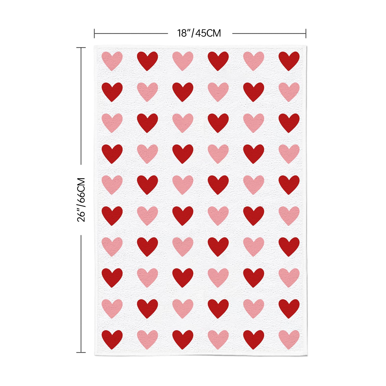 TAJWE Valentines Day Kitchen Towels 18x26 Inch Set of 2 Red Pink Heart Love Valentine Dish Cloths Farmhouse Wedding Anniversary Hand Towels for Kitchen Decoration