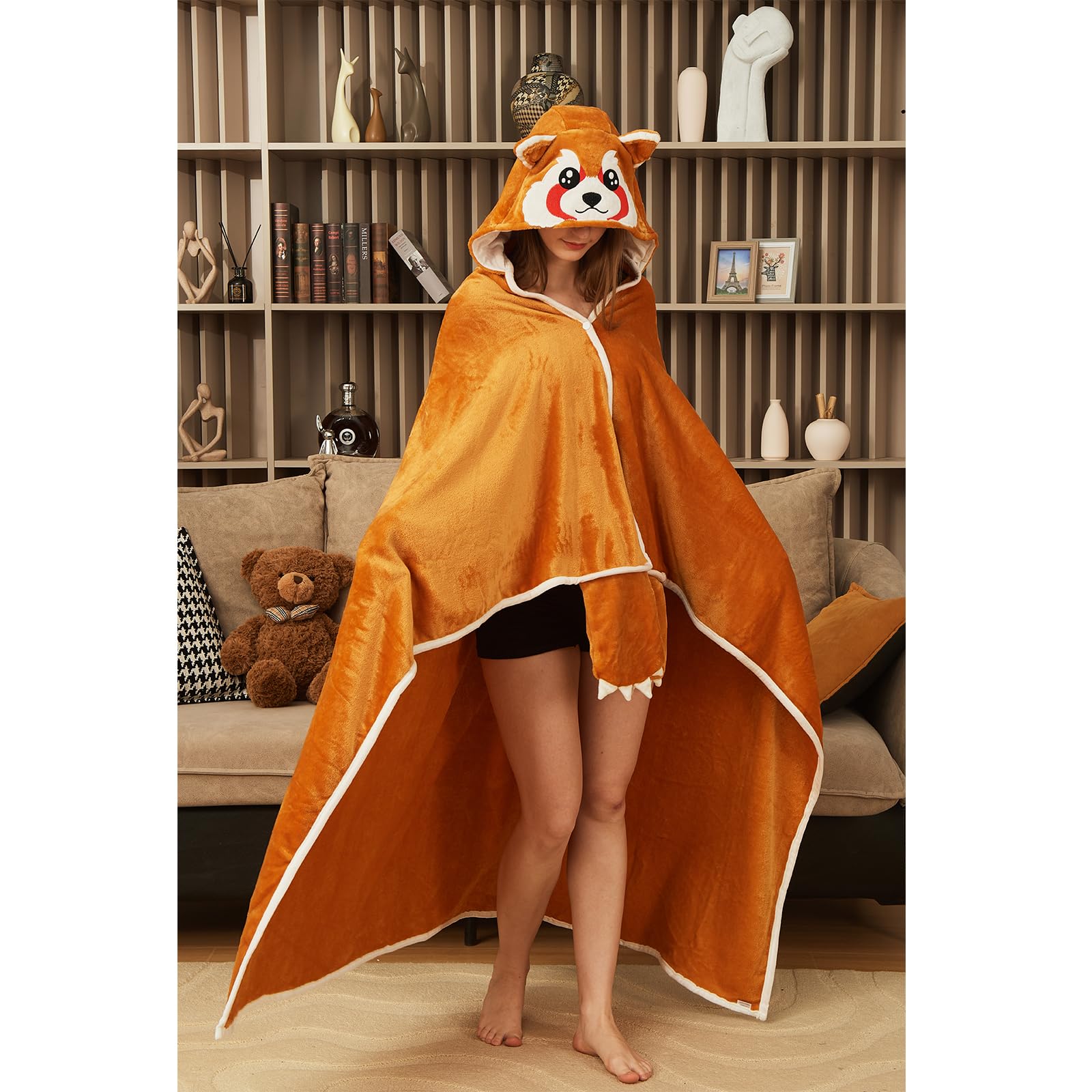 Red Panda Wearable Blanket Cute Animal Blanket Hoodies for Adults Red Panda Costume Funny Gifts for Women Men