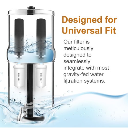 Water Filter Replacement for Berkey®, 2 Black Carbon Filters and 2 Fluoride Filters Compatible with Berkey® Gravity Water Filter System