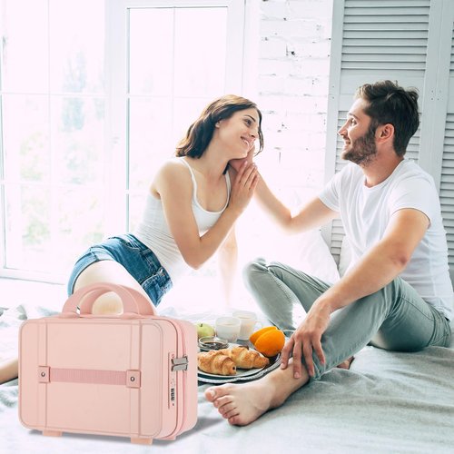 Adult Game Toy Storage Organizer Case Box and Toy Storage Bags, Reusable Discreet Lockable Toy Organizer Case with Zipper Lid for Women and Men, Pink