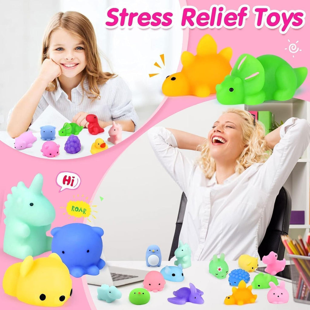 Skiennix 130pcs Kawaii Squishy Toys - Fun Fidget Treasure Box for Classroom Prizes & Gifts