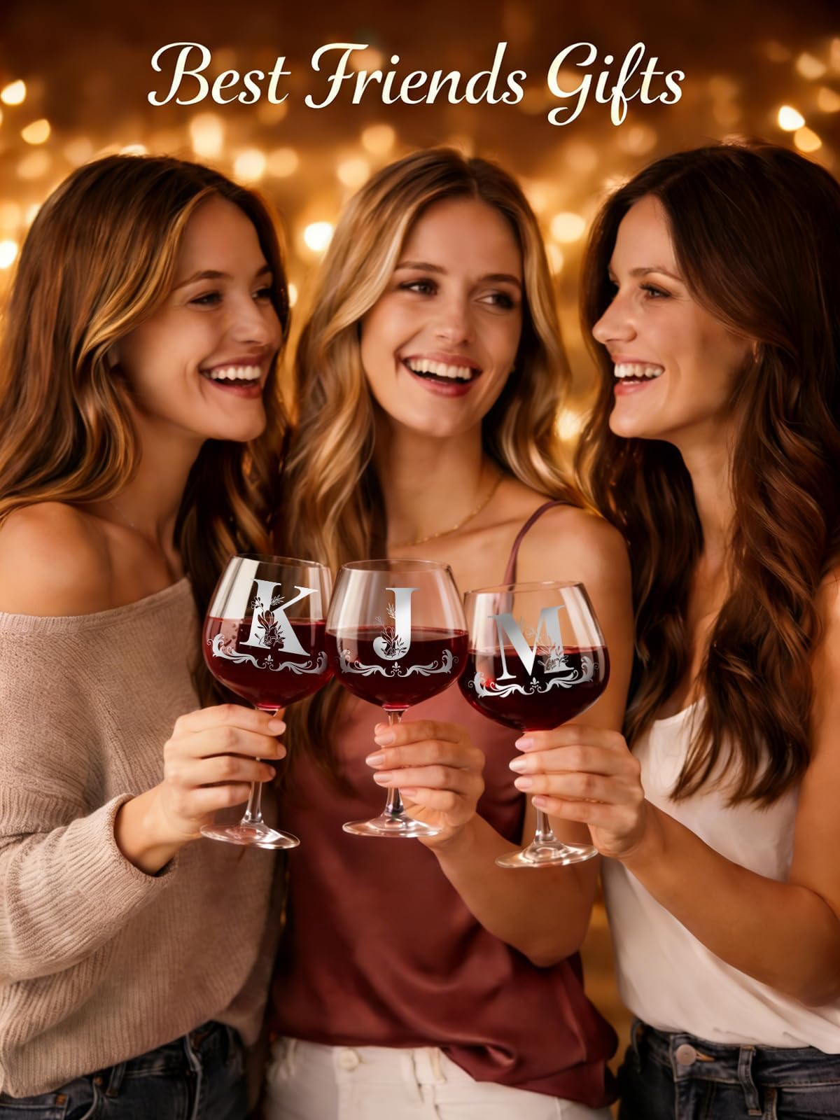 Mothers Day Gifts for Mom, Grandma, Wife - Personalized Initial A-Z Wine Glass Gifs for Women - Unique Birthday Gift for Her, Sister, Best Friend - 16oz Elegant Custom Monogram Glass (Letter A)