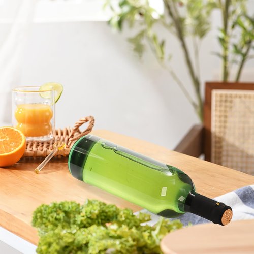 WUWEOT 12 Pack Plastic Wine Bottles, 750ml Empty Bordeaux-Style Liquor Bottle, Reusable Green Long Neck WIne Bottles with Screw Lid and Shrink Capsules Caps