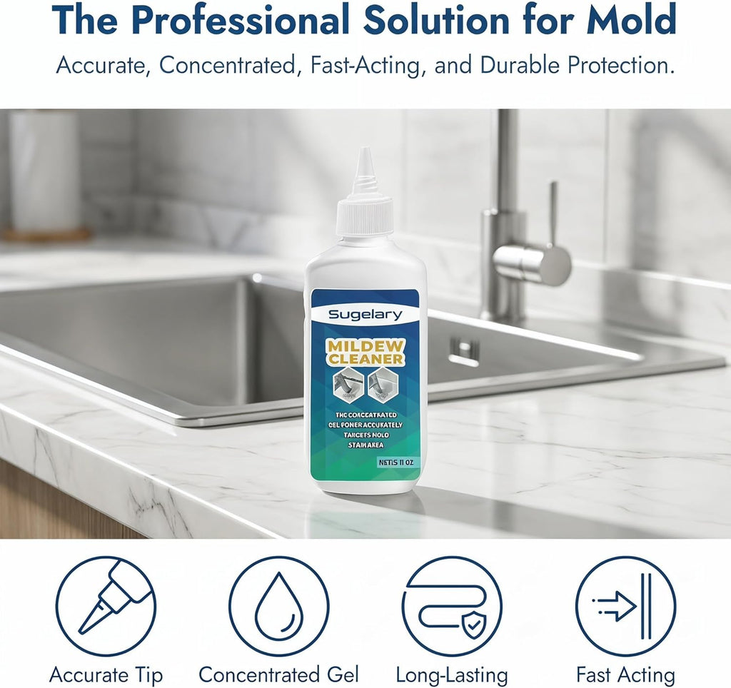 Sugelary Mold Stain Cleaner - 5 Fl Oz Gel for Washing Machine, Fridge, Tile, Grout & Bathroom Use