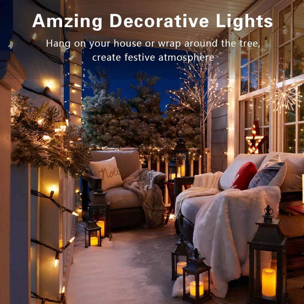 Woohaha Christmas Lights - 2 Pack 13ft 50 Count Warm White Mini String Lights | Connectable Indoor/Outdoor Decor