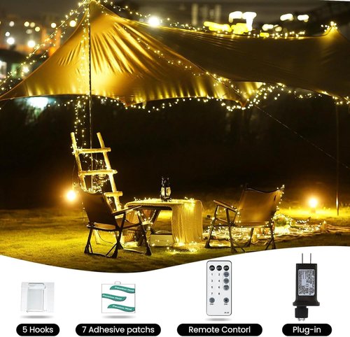 Dailyart Fairy Lights - 200 LED Warm White String Lights with Remote & Timer | 10ft for Bedroom, Party, Wedding Decor