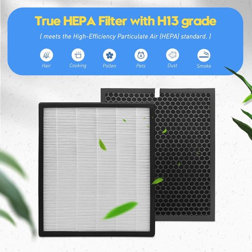 LEVOIT LV-PUR131 Replacement Filters - True HEPA & Activated Carbon, 2 Pack for Optimal Air Quality