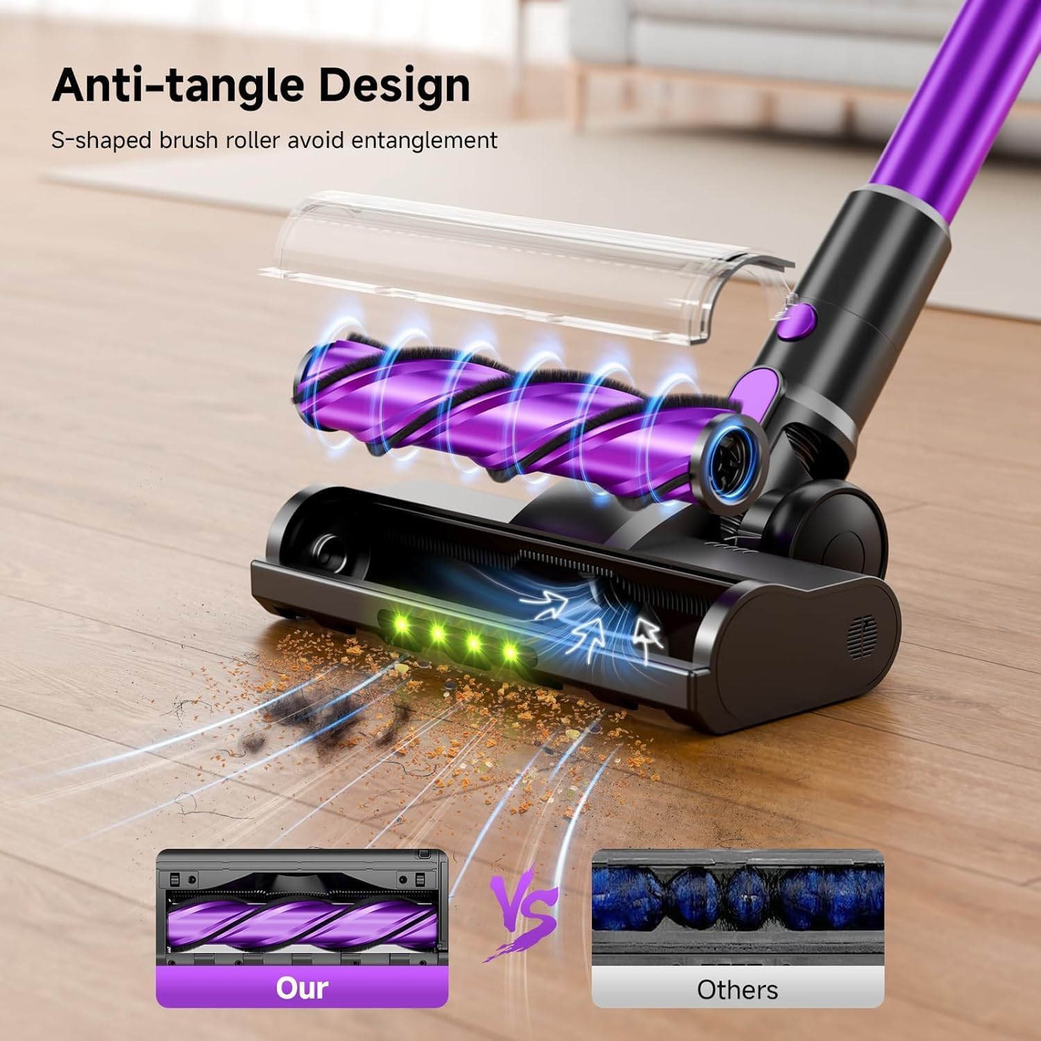 Skiennix Cordless Vacuum Cleaner - 40Kpa Powerful Suction | Lightweight 8-in-1 Design for Hard Floors (Black)